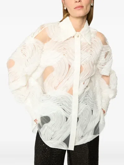 Genny Semi-sheer Shirt In White
