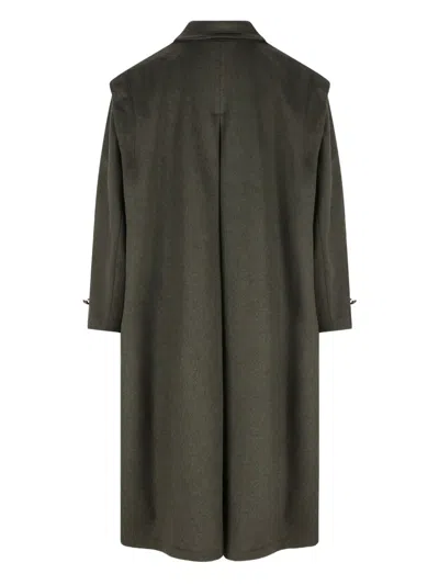 Cini Single-breasted Wool Coat In Green