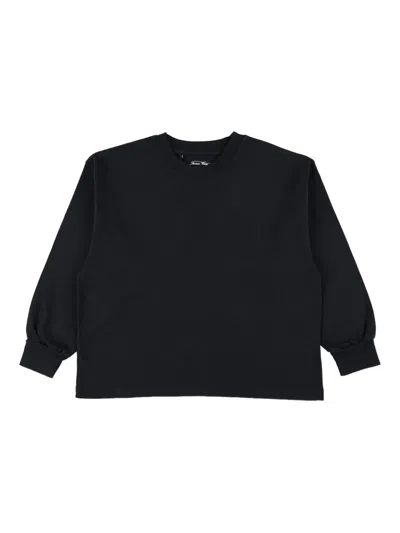 American Vintage Kids Fizvalley Long Sleeves T-shirt In Black