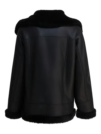Blancha Jacket Featuring Faux Fur Collar And Cuffs In Black