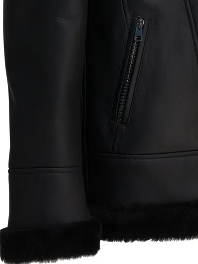 Blancha Jacket Featuring Faux Fur Collar And Cuffs In Black