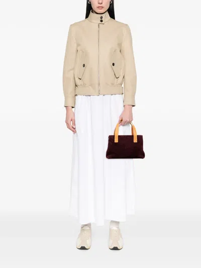 Pre-owned Celine 2000 C Macadam Suede Handbag In Red