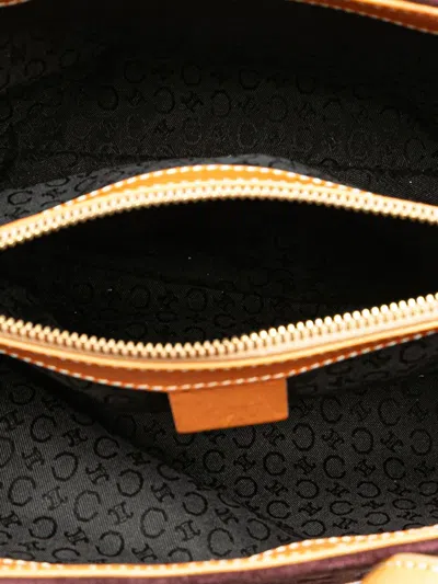 Pre-owned Celine 2000 C Macadam Suede Handbag In Red