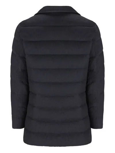 Herno Double-breasted Padded Coat In Black
