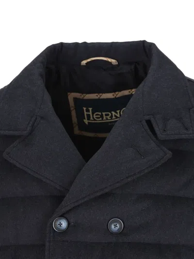 Herno Double-breasted Padded Coat In Black