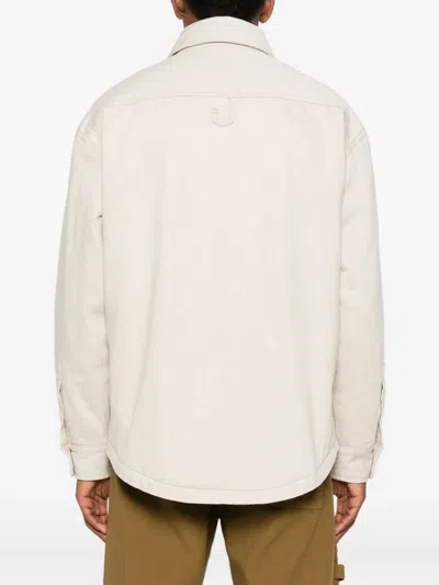 Jacquemus Button-down Shirt Curved Hemline Long Sleeves In Neutral