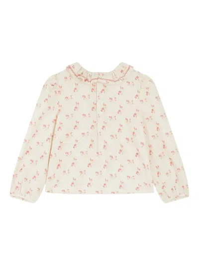 Bonpoint Patterned Ruffled Blouse In Gold