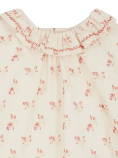 Bonpoint Patterned Ruffled Blouse In Gold