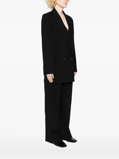 Totême Double-breasted Shield Blazer In Black