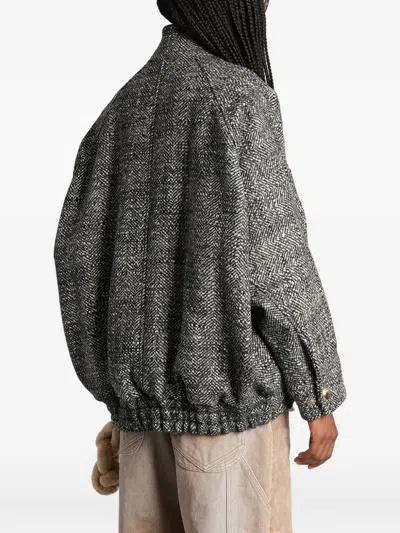 人字斜纹图案飞行员夹克