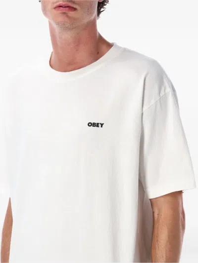 Obey Man T-shirt White Size Xl Cotton In White