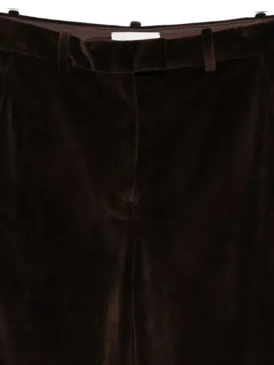 Circolo 1901 Wide-leg Cotton Trousers Featuring Pockets In Brown