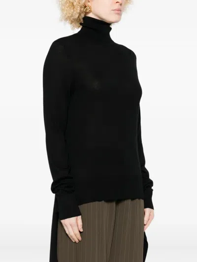 Totême Toteme Wool And Silk Blend Sweater In Black