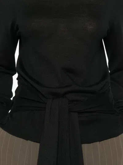 Totême Toteme Wool And Silk Blend Sweater In Black