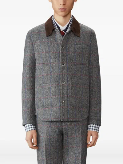 Thom Browne Herringbone Jacket In Gray