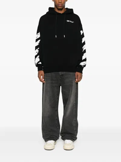 Off-white French Cotton-terry Hoodie In Black