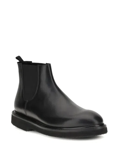 Premiata Pull-tab Leather Chelsea Boots In Black
