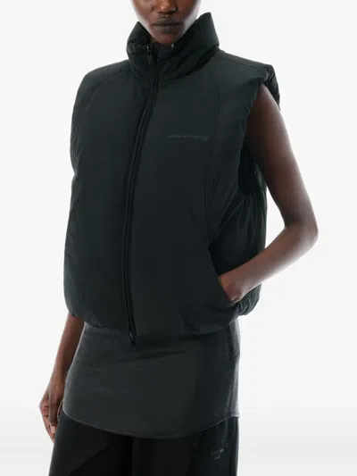 Alexander Wang Black Polyester Blend Sleeveless Down Jacket In Black