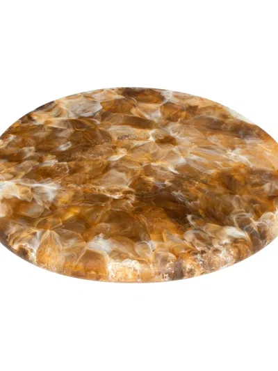 Dinosaur Designs Round-shape Cheese Platter In Brown