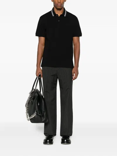 Alexander Mcqueen Polo Shirt With Logo On The Collar In Black