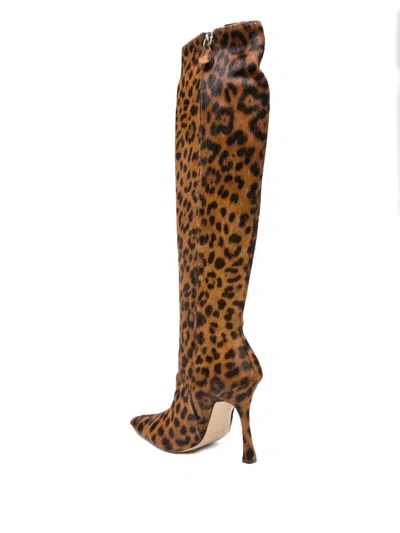 Blumarine 110mm Leopard-print Boots In Brown