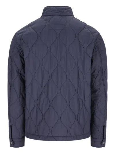 Fay Quilted Zip-front Jacket In Blue