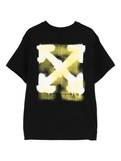 Off-white Kids Arrow Spray T-shirt In Black