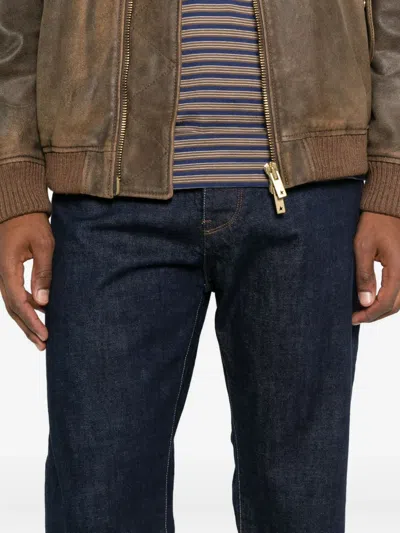 Trc Button-fly Jeans In Blue