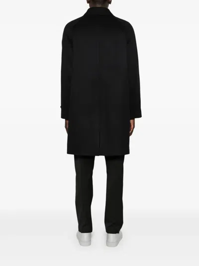 Aspesi Button-fastening Coat In Black