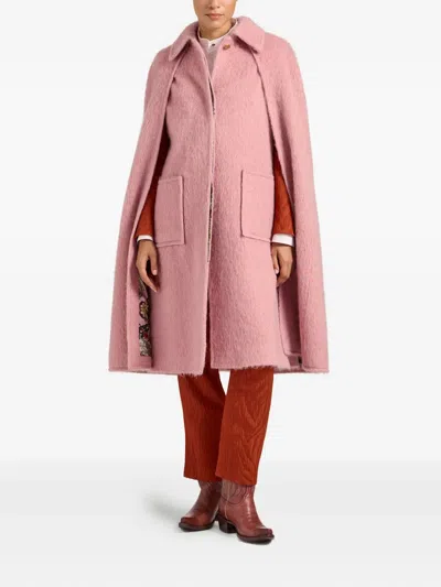 La Doublej Milano Cape Coat In Pink