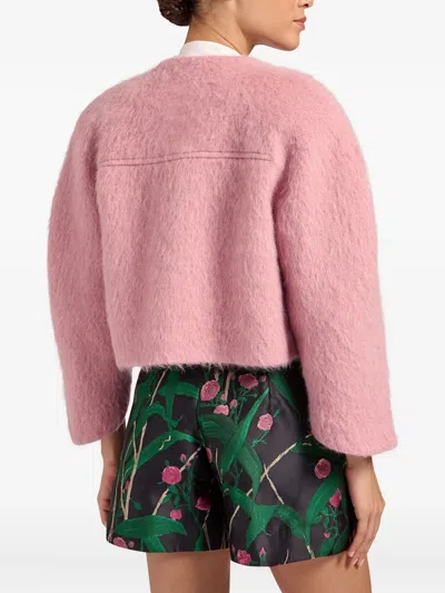 La Doublej Blair Wide-sleeve Wool-blend Jacket In Pink