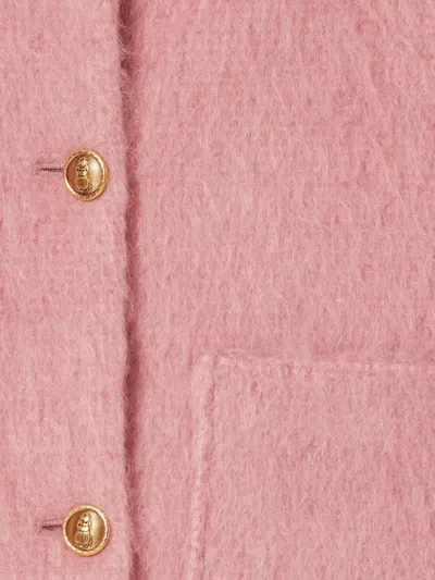 La Doublej Blair Wide-sleeve Wool-blend Jacket In Pink