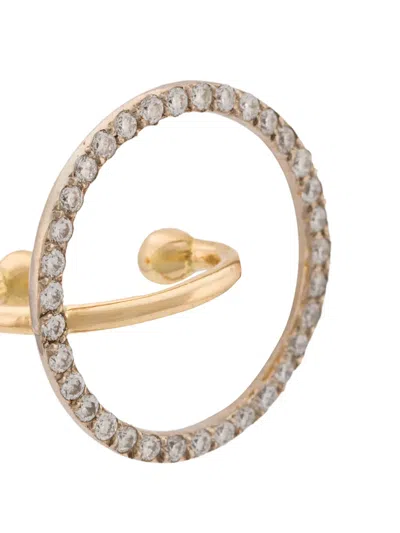Charlotte Chesnais Crystal Ring Ear Cuff In Gold