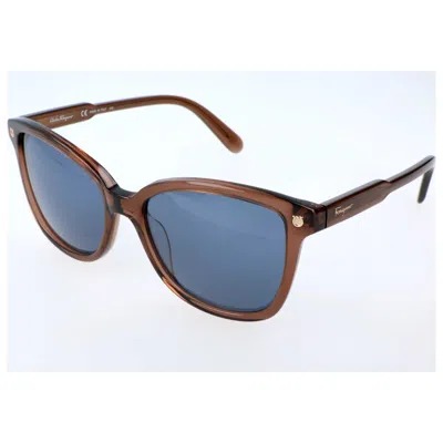 Ferragamo Blue Square Sunglasses Sf815s 210 56 In Brown