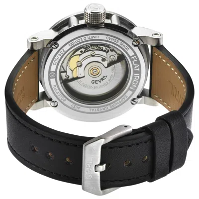 Gevril Flat Iron Limited Edition Leather Strap Watch, 42mm In Metallic