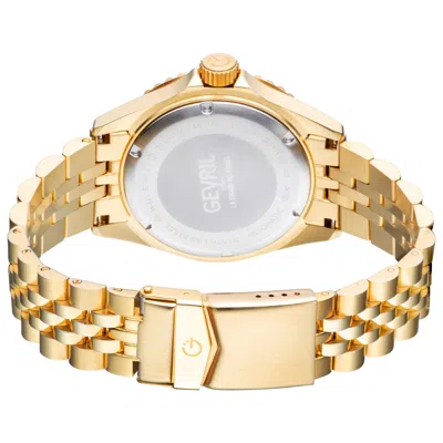 Gevril Men's Wall Street 43mm Goldtone Stainless Steel Swiss Automatic Bracelet Watch In Black