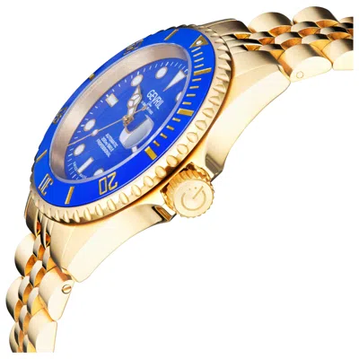 Gevril Men's Wall Street 43mm Goldtone Stainless Steel Swiss Automatic Bracelet Watch In Black