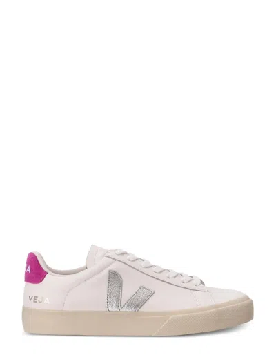 Veja Sneakers Campo Chromefree White Silver Ultraviolet In Multi