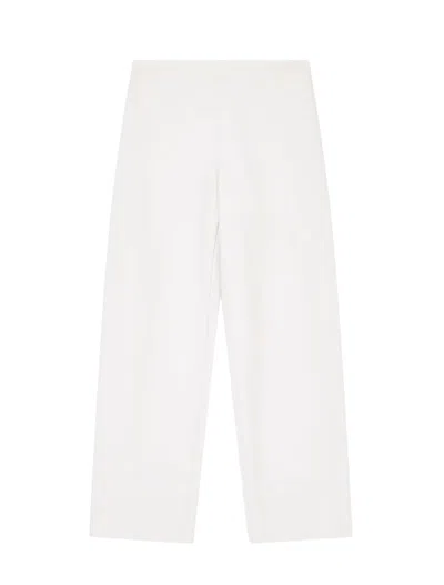 Emporio Armani High-rise Wide Leg Trousers In White