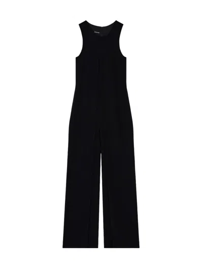Emporio Armani Sleeveless Long Jumpsuit In Black
