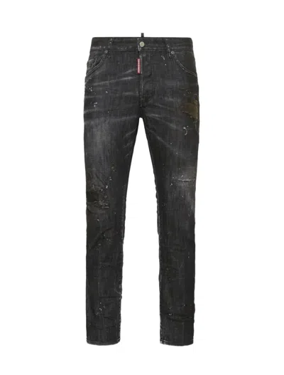 Dsquared2 Dsquared Black Stretch Denim Skater Jeans In Gray