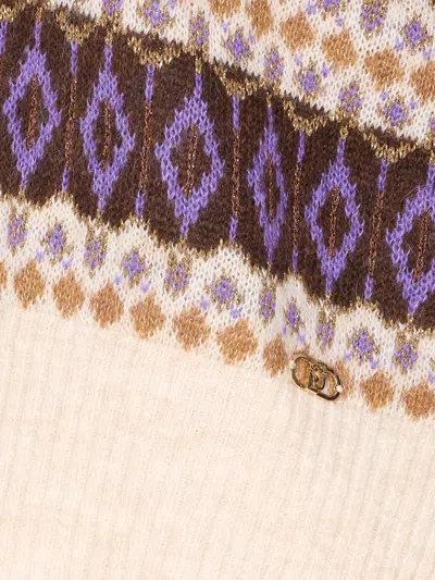 Liu Jo White Sweaters In Purple