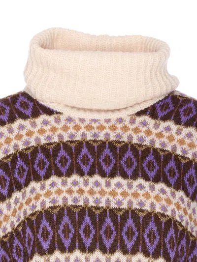 Liu Jo White Sweaters In Purple
