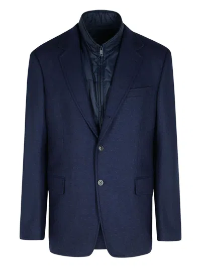 Fay Two-button Peak-lapel Jacket In Blue