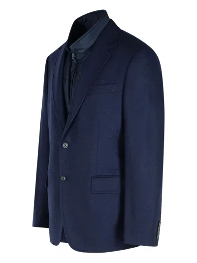 Fay Two-button Peak-lapel Jacket In Blue