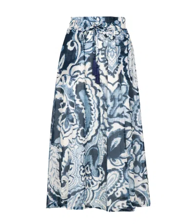 Kaos Patterned Skirt In Blue