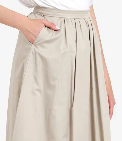 Kaos Flared Midi Skirt In Neutral