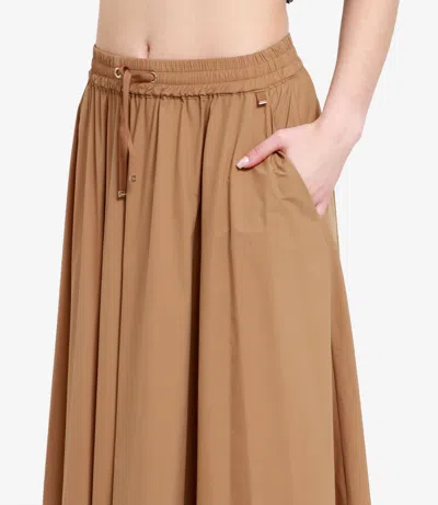 Herno Elasticated-waistband Maxi Skirt In Brown