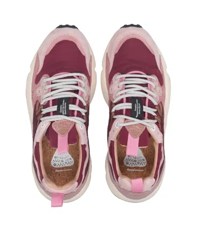 Flower Mountain Layered Rosa Sneakers With Textured Sole In Multi