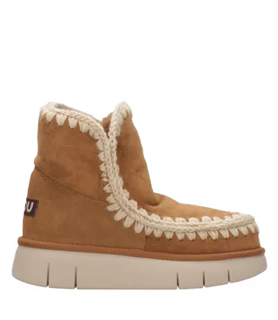 Mou Logo-patch Slip-on Boots In Brown